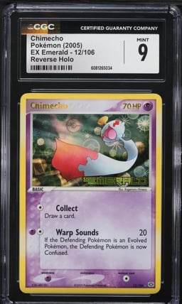 2005 Pokemon EX Emerald Reverse Holo Chimecho #12 CGC 9 MINT