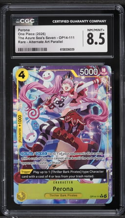 2026 One Piece The Azure Sea's Seven Alt Art Perona #OP14-111 CGC 8.5 NM-MT+