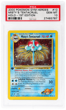 2000 Pokemon Gym Heroes 1st Edition Holo Misty's Tentacruel #10 PSA 10