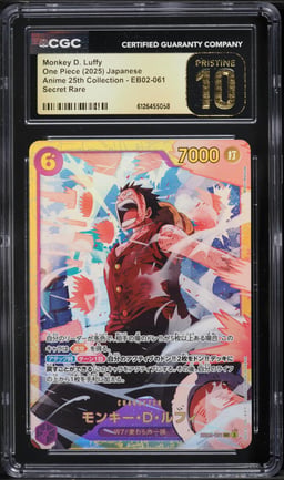 2025 One Piece Anime 25th Collection SEC Monkey D. Luffy #EB02-061 CGC 10 PRISTINE