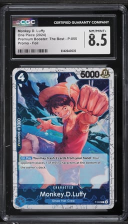 2024 One Piece Premium The Best Foil Monkey D. Luffy #P-055 CGC 8.5 NM-MT+