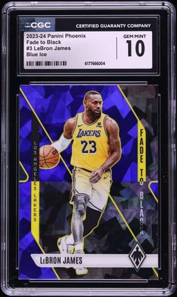 2023 Panini Phoenix Fade To Black Blue Ice LeBron James #3 CGC 10 GEM MINT