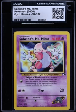2000 Pokemon Gym Heroes Sabrina's Mr. Mime #94 CGC AUTH