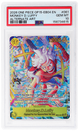 2026 One Piece Op15-Eb04-Adventure On Kami's Island Alternate Art Monkey D. Luffy #061 PSA 10