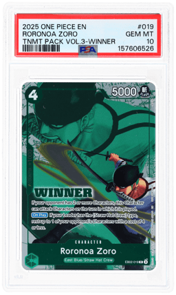 2025 One Piece Tournament Promo Winner Pack Volume 3 Roronoa Zoro #EB02-019 PSA 10