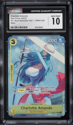 2023 One Piece PC Best Selection Vol.1 Alt Art Charlotte Amande #OP04-105 CGC 10 GEM MINT