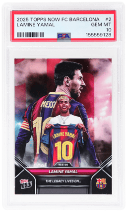 2025 Topps Now Fc Barcelona Lamine Yamal #002 /76476 PSA 10