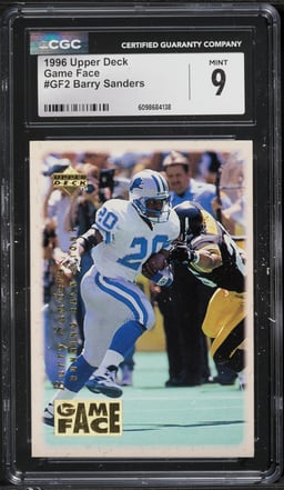 1996 Upper Deck Game Face Barry Sanders #GF2 CGC 9 MINT