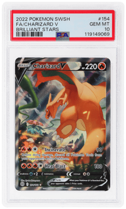 2022 Pokemon Sword and Shield Brilliant Stars Charizard V #154 PSA 10