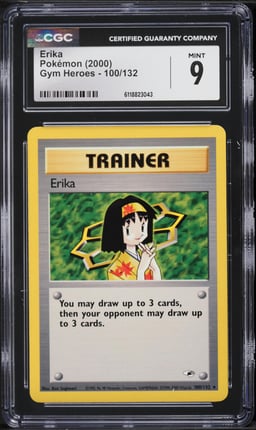 2000 Pokemon Gym Heroes Erika #100 CGC 9 MINT