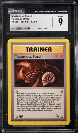 1999 Pokemon Fossil 1st Edition Mysterious Fossil #62 CGC 9 MINT