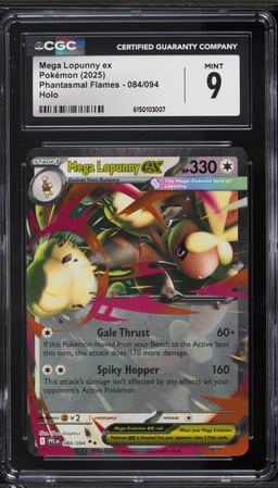 2025 Pokemon Mega Evolution Phantasmal Flames Holo Mega Lopunny Ex #84 CGC 9 MINT