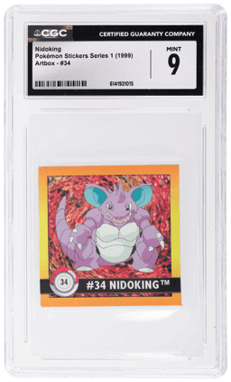 1999 Pokemon Stickers Series 1 Nidoking #34 CGC 9