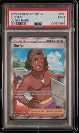 2024 POKEMON SSP EN-SURGING SPARKS ULTRA RARE #235 SURFER PSA 9