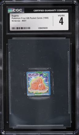 1998 Pokemon Japanese Final GB Pocket Cards Purple Back Dugtrio #51 CGC 4 VGEX