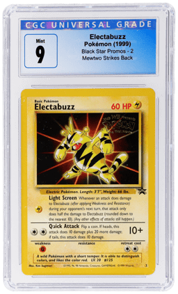 1999 Pokemon Wizards of the Coast Black Star Promo Mewtwo Strikes Back Electabuzz #2 CGC 9