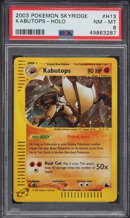 2003 Pokemon Skyridge Holo Kabutops #H13 PSA 8 NM-MT