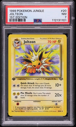 1999 Pokemon Jungle 1st Edition Jolteon #20 PSA 7 NRMT