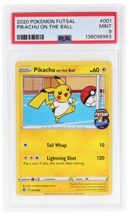 2020 Pokemon Futsal Collection Pikachu On the Ball #001 PSA 9