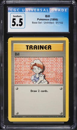 1999 Pokemon Base Set Bill #91 CGC 5.5 EX+