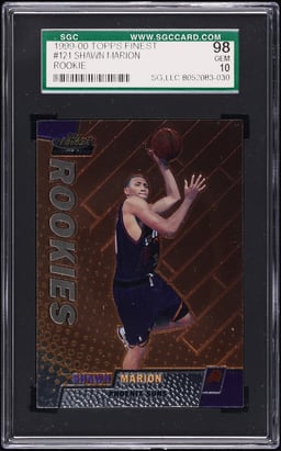 1999 Finest Basketball Shawn Marion ROOKIE #121 SGC 10 GEM MINT