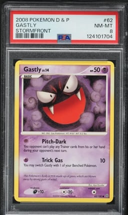 2008 Pokemon Diamond & Pearl Stormfront Gastly #62 PSA 8 NM-MT