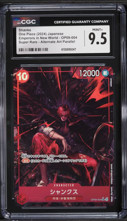 2024 One Piece Japanese Emperors In The New World Alt Art Shanks #OP09-004 CGC 9.5 MINT+