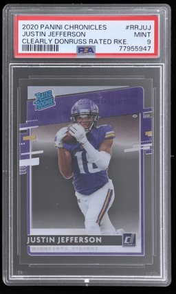 2020 Panini Chronicles Clearly Donruss Rated Rookie Justin Jefferson #RR-JUJ PSA 9