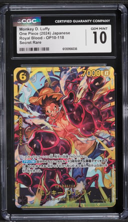 2024 One Piece Japanese Royal Blood SEC Monkey D. Luffy #OP10-118 CGC 10 GEM MINT