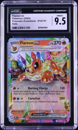 2025 Pokemon Scarlet & Violet Prismatic Evolutions Flareon ex #14 CGC 9.5 MINT+