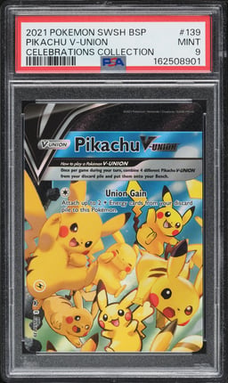 2021 Pokemon Sword & Shield Promo Celebrations Holo Pikachu V-UNION #SWSH139 PSA 9 MINT