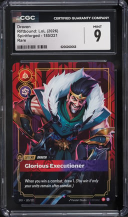 2026 Riftbound League Of Legends LoL Spiritforged Draven #185 CGC 9 MINT