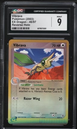 2003 Pokemon EX Dragon Reverse Holo Vibrava #46 CGC 9 MINT