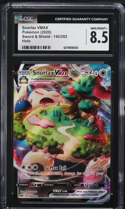 2020 Pokemon Sword & Shield Full Art Snorlax VMAX #142 CGC 8.5 NM-MT+
