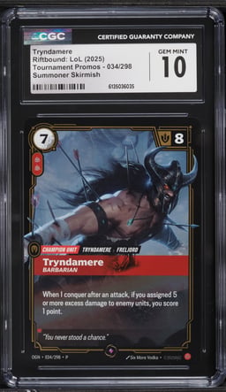 2025 Riftbound: LoL Tournament Promos Summoner Skirmish Tryndamere #034 CGC 10 GEM MINT