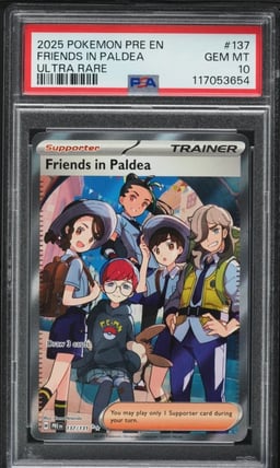 2025 Pokemon SV Prismatic Evolutions Full Art Friends In Paldea #137 PSA 10 GEM