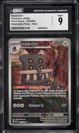 2026 Pokemon Mega Evolution Pitch Black IR Bastiodon #93 CGC 9 MINT