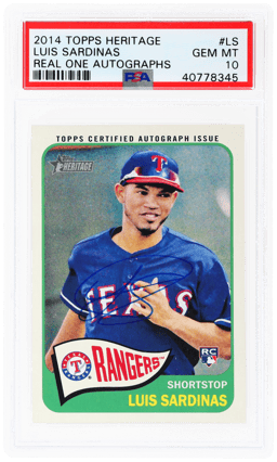 2014 Topps Heritage Real One Autograph Luis Sardinas #ROALS PSA 10
