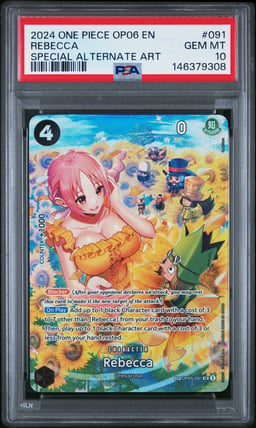2024 ONE PIECE OP06-WINGS OF THE CAPTAIN 091 REBECCA SPECIAL ALTERNATE ART PSA 10