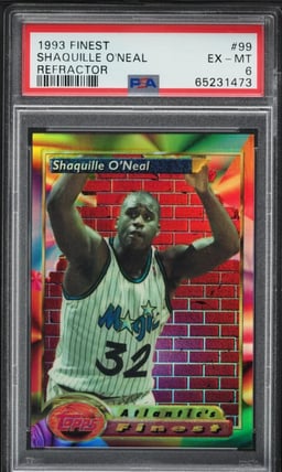 1993 Finest Refractor Shaquille O'Neal #99 PSA 6 EXMT