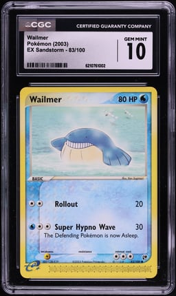 2003 Pokemon E-Card EX Sandstorm Wailmer #83 CGC 10 GEM MINT