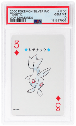 2000 Pokemon Silver Version Playing Cards Japanese 3 of Diamonds Togetic #176C PSA 10