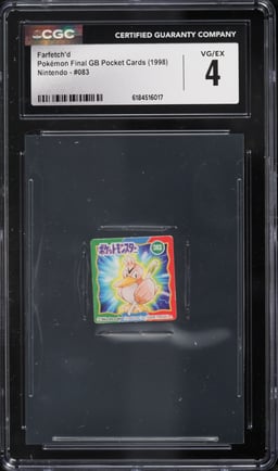1998 Pokemon Japanese Nintendo Final GB Pocket Cards Farfetch'd #83 CGC 4 VGEX