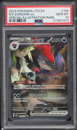 2025 Pokemon Scarlet & Violet Journey Together SIR N's Zoroark ex #185 PSA 10 GEM MINT