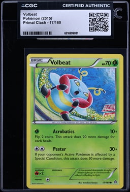 2015 Pokemon Primal Clash Volbeat #17 CGC AUTH