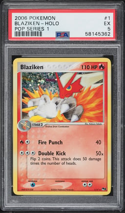 2006 Pokemon POP Series 1 Holo Blaziken #1 PSA 5 EX