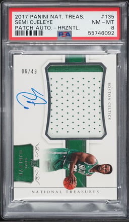 2017 National Treasures Horizontal Semi Ojeleye ROOKIE PATCH AUTO /49 #135 PSA 8 NM-MT