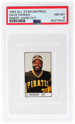 1983 All-Star Game Program Inserts Hand Cut Dave Parker PSA 8