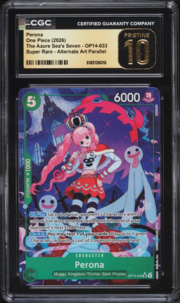 2026 One Piece The Azure Sea's Seven Alt Art Perona #OP14-033 CGC 10 PRISTINE