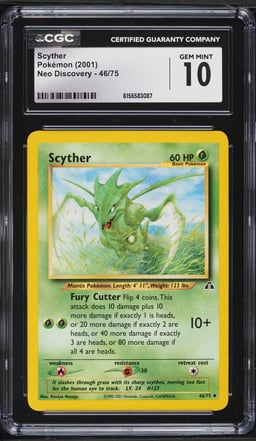 2001 Pokemon Neo Discovery Scyther #46 CGC 10 GEM MINT